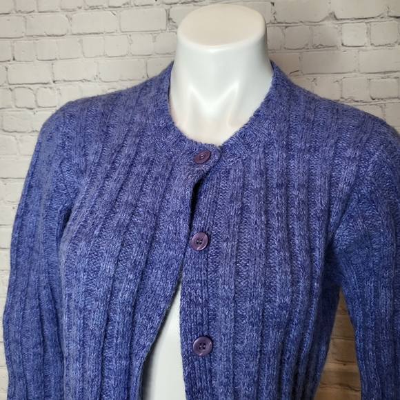 The Limited Vintage Purple Ribbed Knit Cardigan - Size L - Picture 6 of 10
